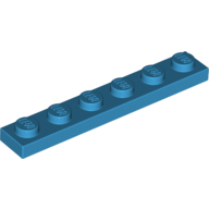 Lego Plate 1 x 6 / Dark Azure