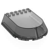 Lego Windscreen 8 x 10 x 2 with Rounded Front, Sloped Sides, Black Frame Print / Trans-Black