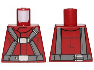 Lego Torso SW T-16 Skyhopper Pilot Flight Suit with Dark Bluish Gray Harness Pattern / Dark Red