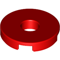 Lego Tile Round 2 x 2 with Hole / Red