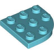 Lego Plate Round Corner 3 x 3 / Sky Blue