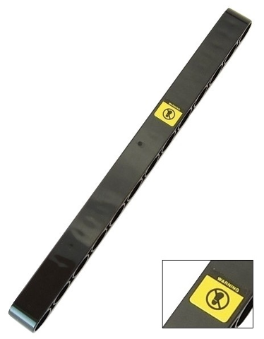 Lego Technic, Liftarm Thick 1 x 13 with Yellow 'WARNING' and Black and Yellow Warning Sign Pattern (Sticker) - Set 42030 / Black