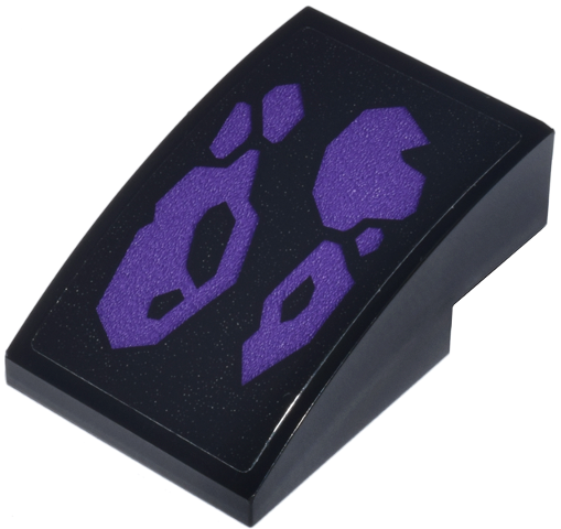 Lego Slope, Curved 3 x 2 with Dark Purple Dragon Scales Pattern (Sticker) - Set 71832
