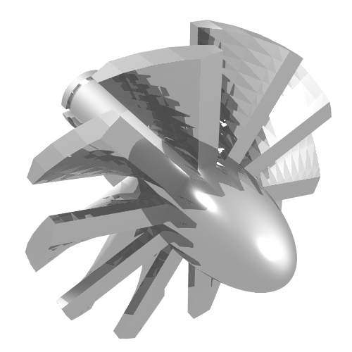 Lego Jet Engine Fan with 10 Blades and Technic Pin / Chrome Silver