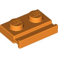 Lego Plate Special 1 x 2 with Door Rail / Orange