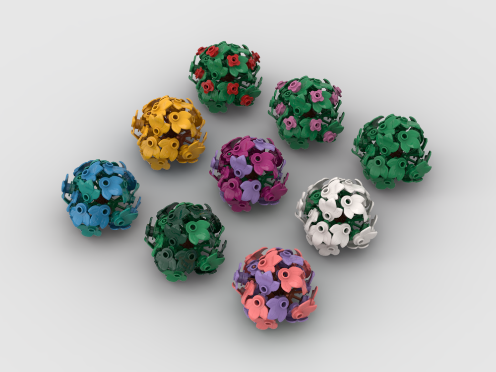 Lego Colorful Bushes #1 for modular models