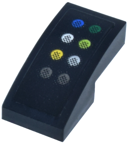 Lego Slope, Curved 2 x 1 x 2/3 with 8 Circle Buttons with Gradient Pattern (Sticker) - Set 76925