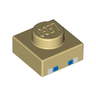 Lego Plate 1 x 1 with Minecraft Steve Eyes Print