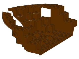 Lego Boat, Hull Large Bow 12 x 16 x 5 1/3, Top / Brown