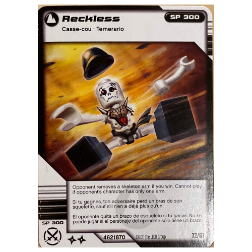 Lego Trading Card, Ninjago Deck #1: 72 - Reckless - North American Version