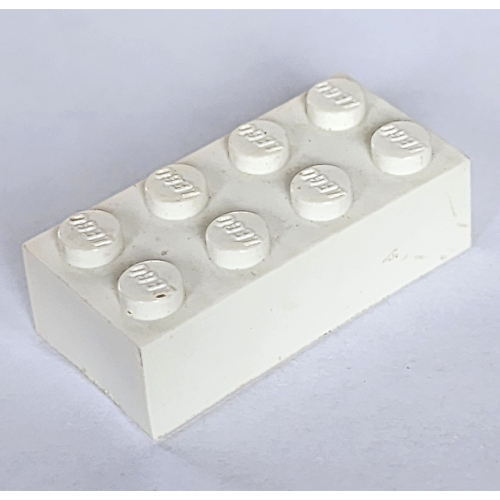 Lego Brick 2 x 4 without Bottom Tubes / White