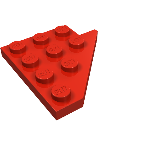 Lego Wedge Plate 4 x 4 Wing Left / Red