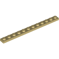 Lego Plate 1 x 12 / Tan