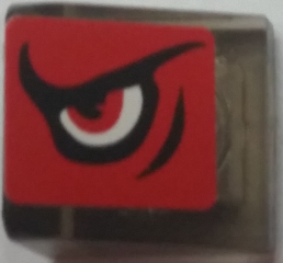 Lego Slope 30 1 x 1 x 2/3 with Angry Red Eye Pattern Model Left Side (Sticker) - Set 8182