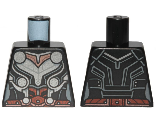Lego Torso Female Armor with Silver Circles Pattern (Mighty Thor) / Black