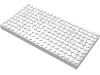 Lego Brick 10 x 20 without Bottom Tubes, with '+' Cross Support (early Baseplate) / White