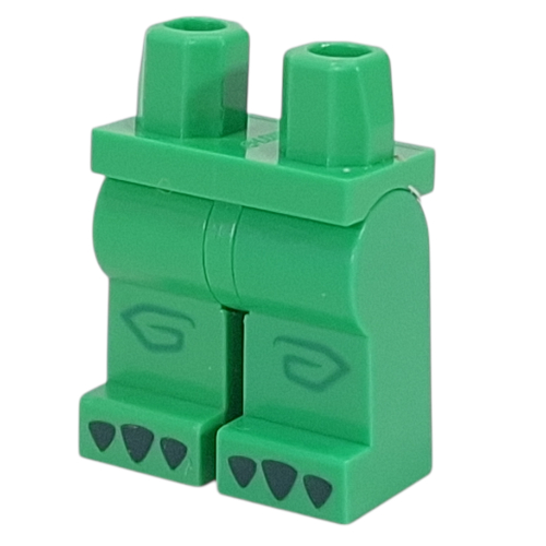 Lego Hips and Bright Green Legs with Dark Green Claws print