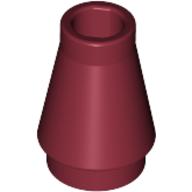 Lego Cone 1 x 1 [No Top Groove] / Dark Red