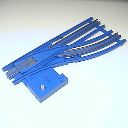 Lego Vehicle Track, Train, 12V Switch Point Right, Type 1 Automatic [Complete Assembly] / Blue