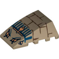 Lego Brick Wedged, Curved 4 x 4 No Top Studs with Bricks, Blue Lines, 4 Eyes and Cobra Print (Scorpion Head)