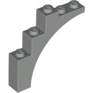 Lego Brick Arch 1 x 5 x 4 [Continuous Bow] / Light Gray