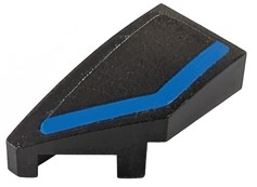 Lego Wedge 2 x 1 x 2/3 Left with Blue Stripe Pattern (Sticker) - Set 76905