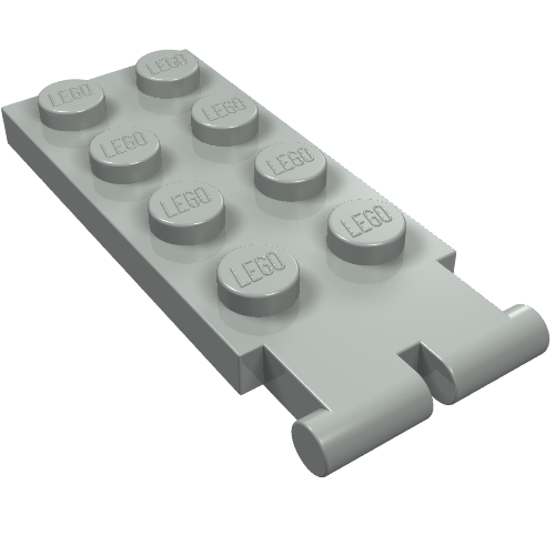 Lego Hinge Plate 2 x 4 - Male (Digger Bucket Holder) / Light Gray
