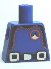 Lego Torso City Diver, Black Wetsuit with Orange Stitching and Weight Belt Pattern / Blue