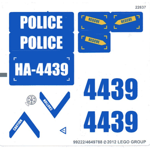 Lego Sticker Sheet for Set 4439-1
