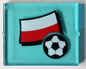 Lego Glass for Window 1 x 4 x 3 with Flag of Poland and Soccer Ball Pattern (Sticker) - Set 3404