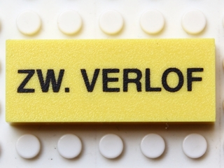 Lego Modulex Tile 2 x 5 with Black 'ZIEK' Print