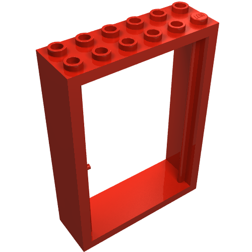 Lego Door Frame 2 x 6 x 7 / Red