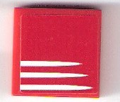 Lego Tile 2 x 2 with 3 White Stripes on Red Background Pattern (Sticker) - Set 75876