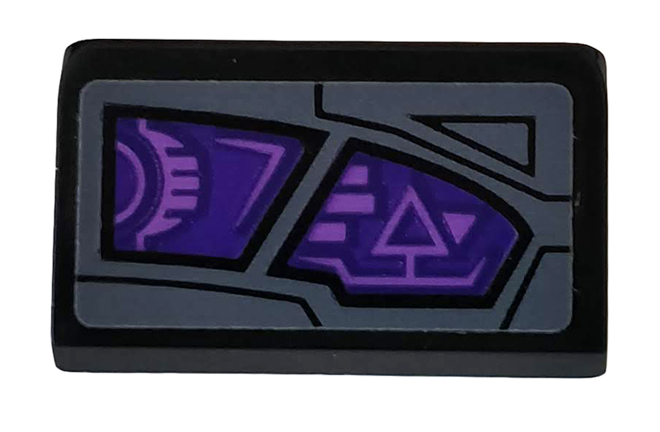 Lego Slope 30 1 x 2 x 2/3 with Purple Sight Pattern Model Right Side (Sticker) - Set 76100