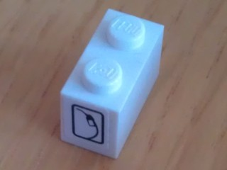 Lego Brick 1 x 2 with Gas / Fuel Pump Pattern on End (Sticker) - Set 8135