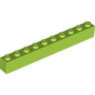Lego Brick 1 x 10 / Lime