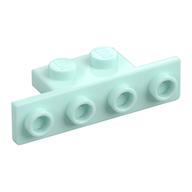 Lego Bracket 1 x 2 - 1 x 4 [Rounded Corners at Bottom, Square Corners at Top] / Light Aqua