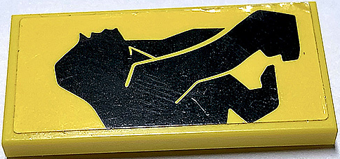 Lego Tile 2 x 4 with Black Gorilla, Right Arm Front Pattern (Sticker) - Set 70632