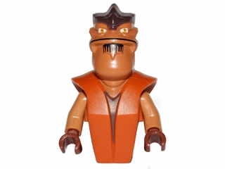Lego Torso/Head Alien, SW Pong Krell Pattern / Medium Nougat Arms / Reddish Brown Hands