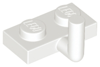 Lego Plate, Modified 1 x 2 with Bar Arm Up (Horizontal Arm 5mm) / White