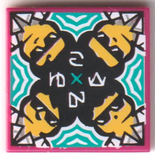Lego Tile 2 x 2 with Matching Outfits Print (43113-1) / Magenta