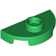 Lego Plate Round 1 x 2 Half Circle with Stud (Jumper) / Green