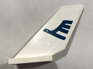 Lego Tail Shuttle with Dark Blue Airline Bird Pattern on Both Sides (Stickers) - Set 7696 / White