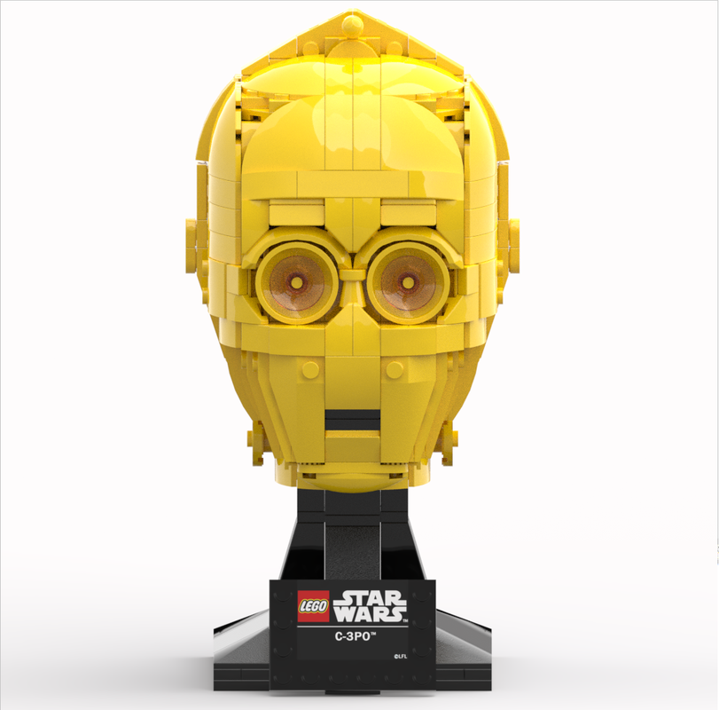 Lego C-3PO head (Helmet collection style)