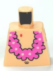 Lego Torso SpongeBob with Navel and Pink Lei Pattern / Light Nougat