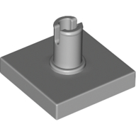 Lego Tile Special 2 x 2 with Top Pin [Squared Holes] / Light Bluish Gray