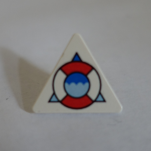Lego Road Sign Clip-on 2 x 2 Triangle with Coast Guard Logo Print