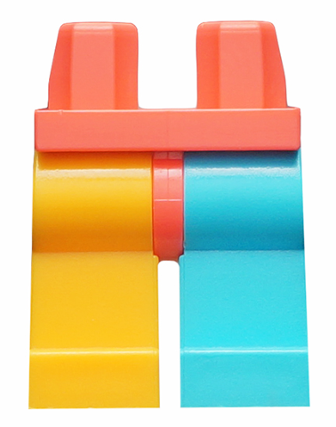 Lego Hips and 1 Medium Azure Left Leg, 1 Bright Light Orange Right Leg
