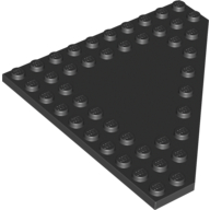 Lego Wedge Plate 10 x 10 Cut Corner [No Centre Studs] / Black