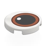 Lego Tile Round 2 x 2 with Eye, Nougat Iris, Large Black Pupil Print / White